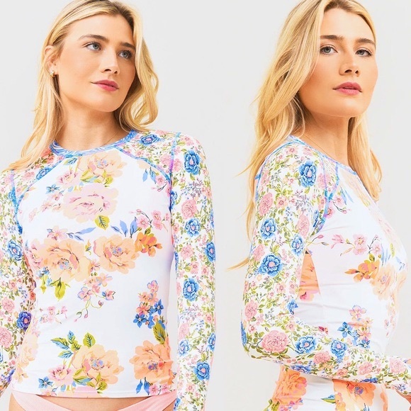 Maaji Other - MAAJI Rashguard - Free Spirit Floral Diver Long Sleeve Swim Top - M